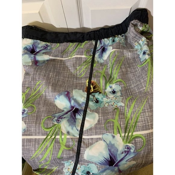 OP Swim Trunks Shorts Men’s Sz XL 40-42 Gray Blue Green Swimming Suit HAWAIIAN - Picture 7 of 7